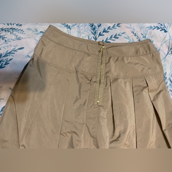 Lida Baday Skirt Beige Pleated Silk Lined Size 6 - Picture 4 of 6